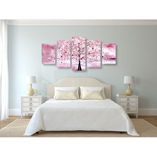 5-dielny obraz krásy japonskej prírody