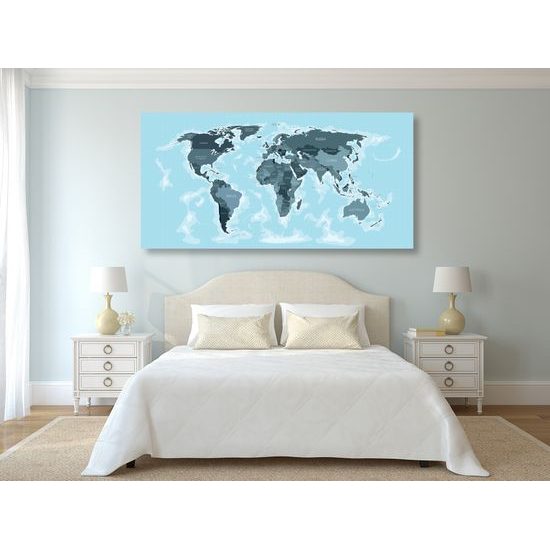 Obraz nádherná mapa v odtieňoch modrej