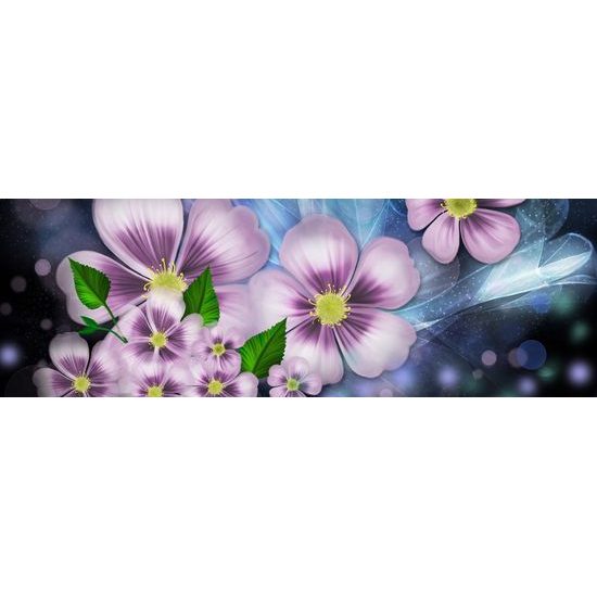 Obraz fialové kvety vo vintage prevedení