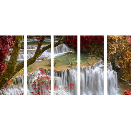 5-dielny obraz prírodné vodopády