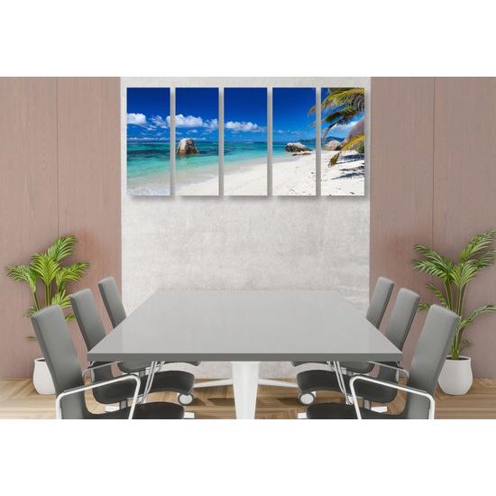 5-dielny obraz nádherná piesočná pláž