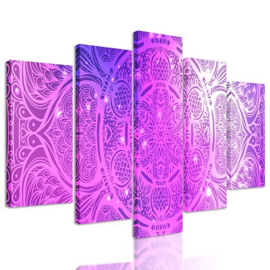 5-dielny obraz fialová galaktická Mandala