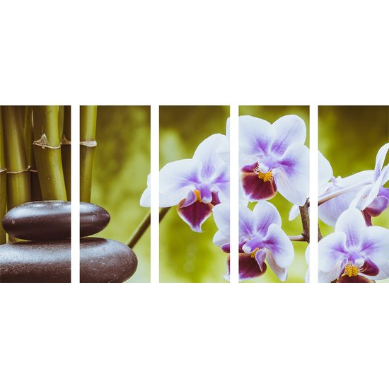 5-dielny obraz prírodné wellness zátišie