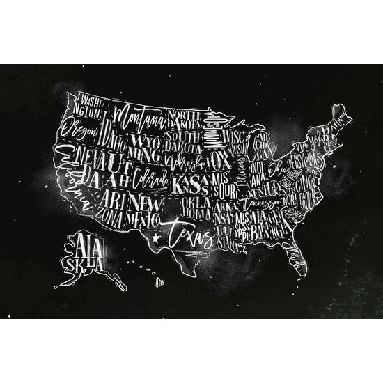 Obraz zaujímavá mapa USA