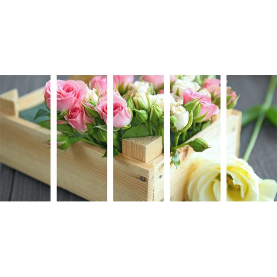 5-dielny obraz bednička plná ruží