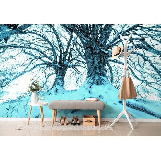 Samolepiaca tapeta dotyk stromov s prichádzajúcou zimou