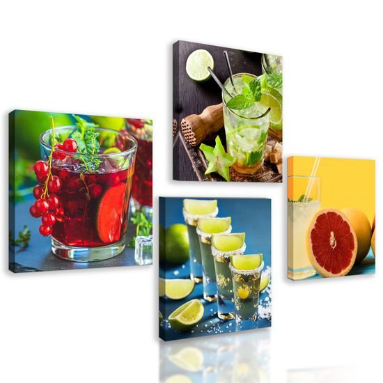 Set obrazov miešané nápoje