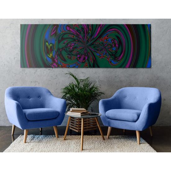 Obraz krásy abstraktných tvarov v zelenom prevedení