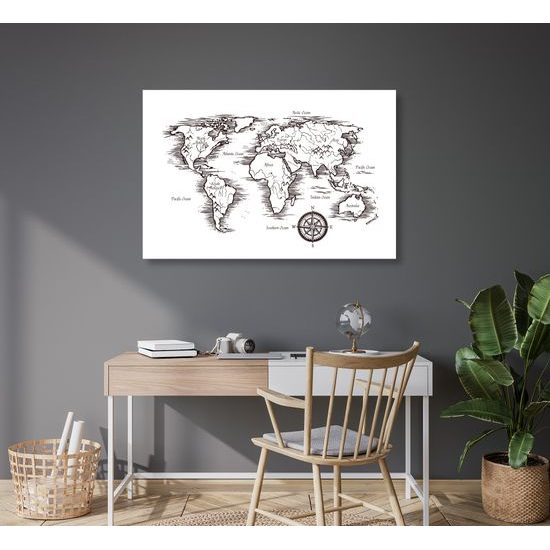 Obraz nádherná mapa v umeleckom prevedení