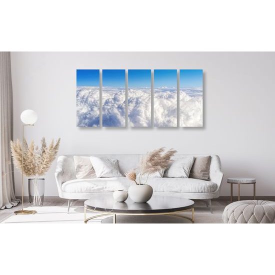 5-dielny obraz krásne biele oblaky