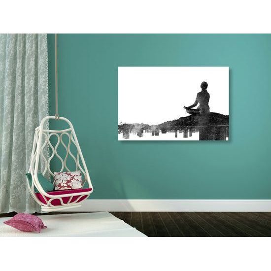 Obraz duchovná cesta ženy v čiernobielom prevedení