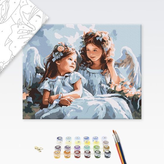 Maľovanie podľa čísiel roztomilé anjeliky