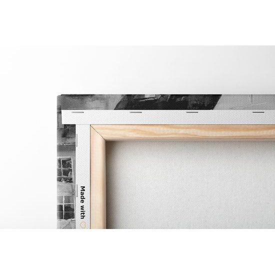 Obraz umelecká abstrakcia Benátok v čiernobielom prevedení