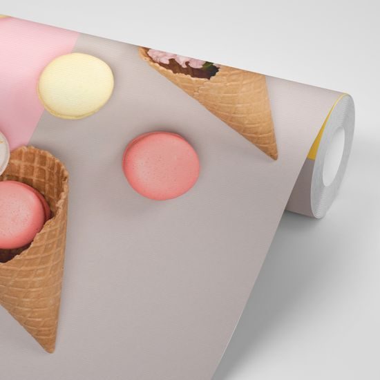 Samolepiaca fototapeta farebné zátišie s makrónkami