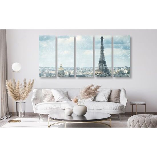 5-dielny obraz pohľad na zaujímavý Paríž