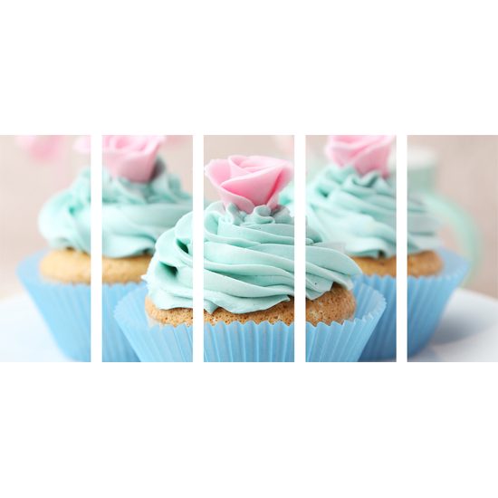 5-dielny obraz lahodné muffiny v pastelových farbách