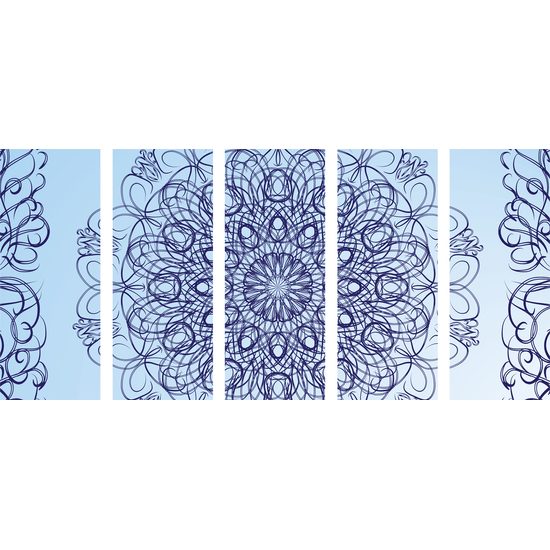 5-dielny obraz jemná kvetinová Mandala