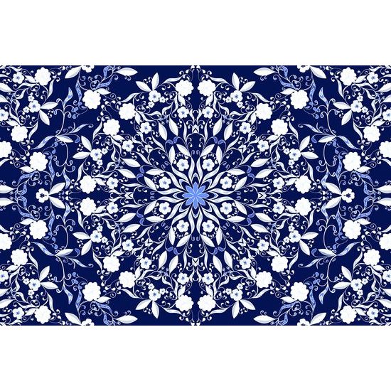 Nádherná samolepiaca tapeta vzor s bielymi kvetmi