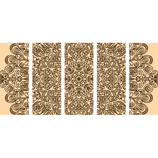 5-dielny obraz Mandala v štýle kvetov