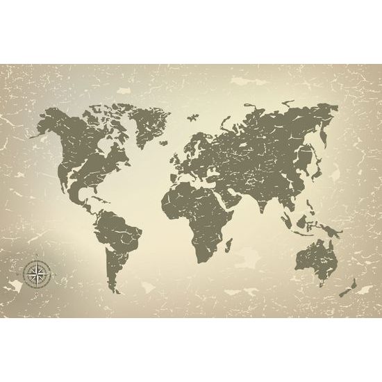 Obraz na korku mapa sveta v zaujímavom prevedení