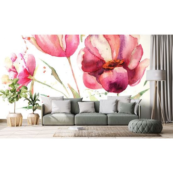 Jedinečná tapeta maľované tulipány