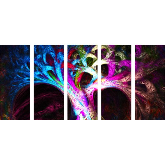 5-dielny obraz farebný strom
