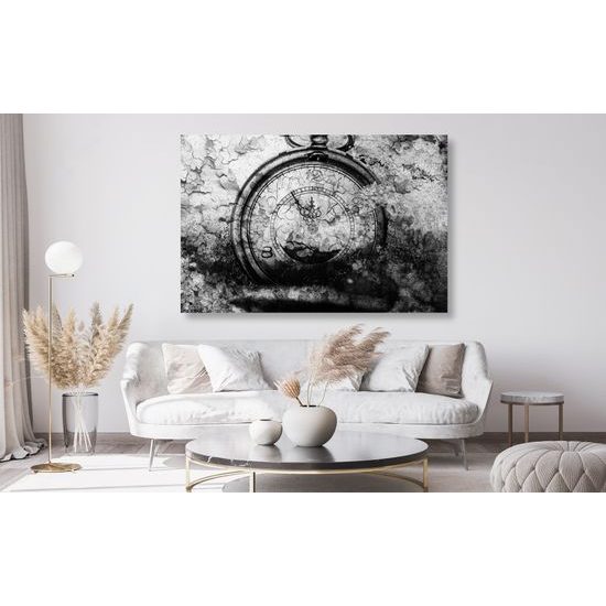 Obraz historické stopky v čiernobielom prevedení