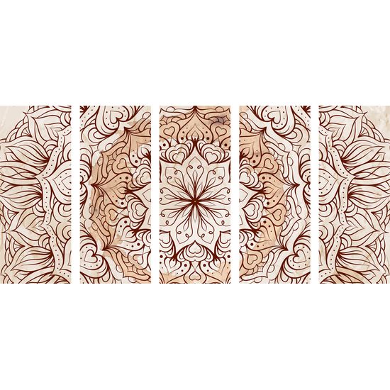 5-dielny obraz jemná abstrakcia kvetu