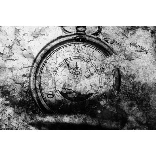 Obraz historické stopky v čiernobielom prevedení