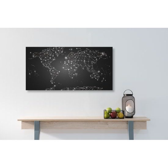 Obraz mapa sveta tvorená sieťami