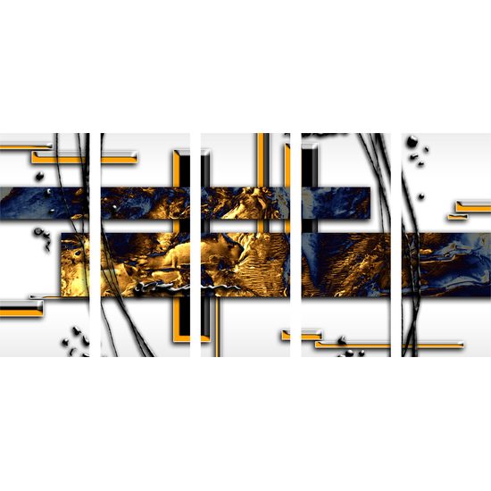 5-dielny obraz zlatý luxus