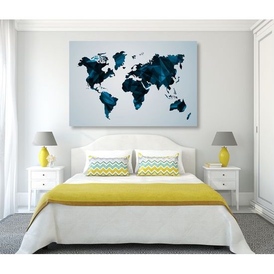 Obraz mapa sveta tovrená polygonmi