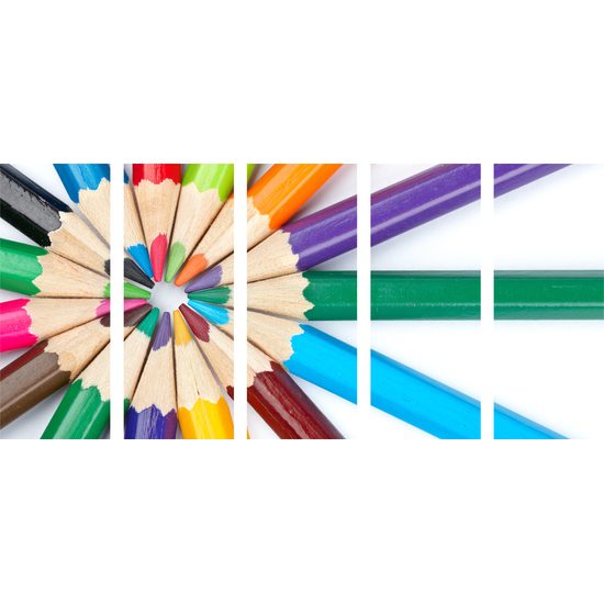 5-dielny obraz kruh z pasteliek