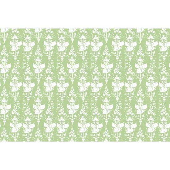 Tapeta jemné kvetinové liány v zelenom prevedení