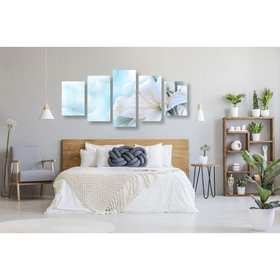 5-dielny obraz snehobiela ľalia