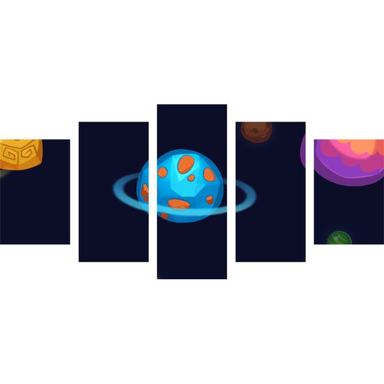 5-dielny obraz detské planéty