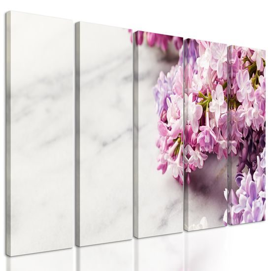 5-dielny obraz jemné jarné kvety