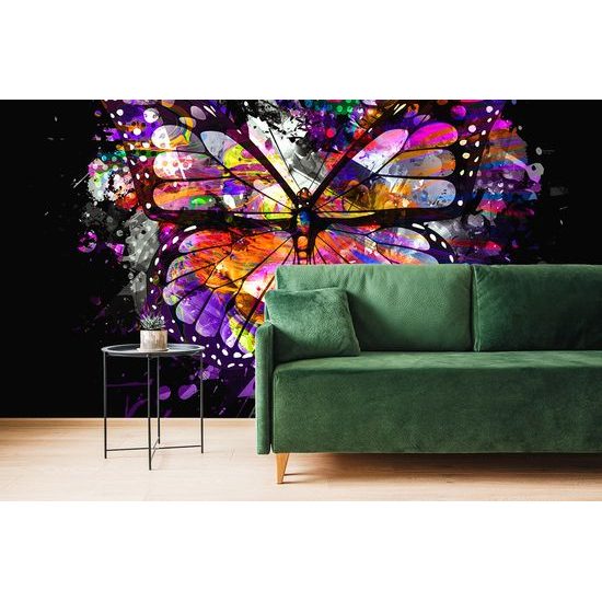 Samolepiaca tapeta pestrofarebný motýľ