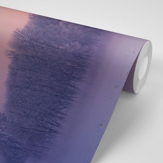 Samolepiaca tapeta spln nad zahmlenou dedinkou