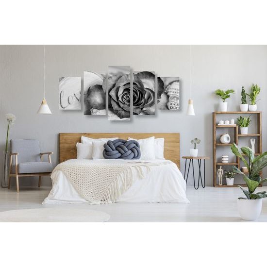 5-dielny obraz vyznanie lásky v čiernobielom prevedení
