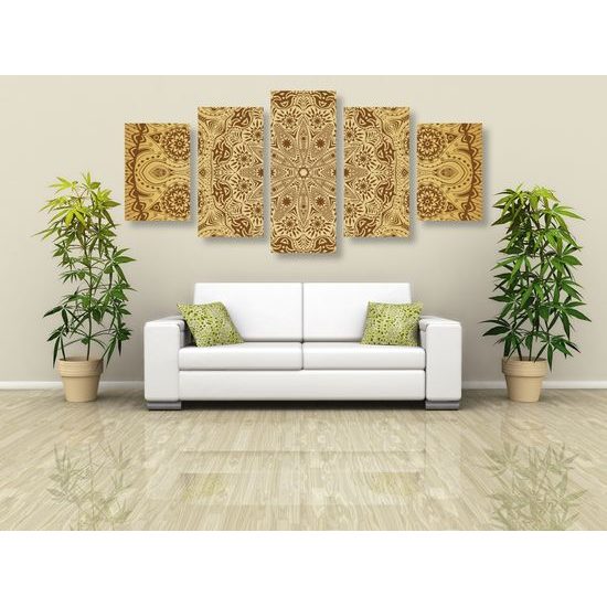 5-dielny obraz zlatá luxusná Mandala
