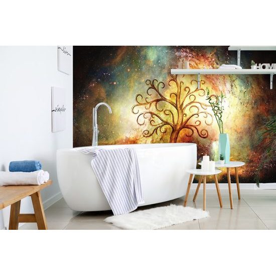 Samolepiaca tapeta strom života na abstraktnom vesmírnom pozadí