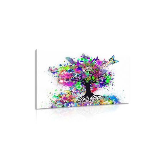 Obraz strom obklopený motýľmi