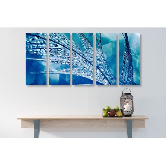 5-dielny obraz listy po daždi