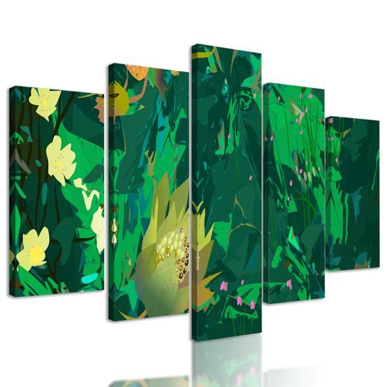5-dielny obraz čarovné zákutie džungle