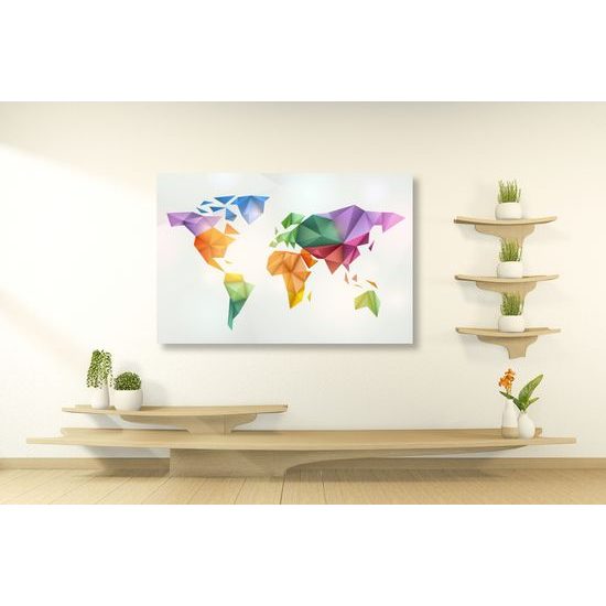 Obraz moderná mapa sveta tvorená origami