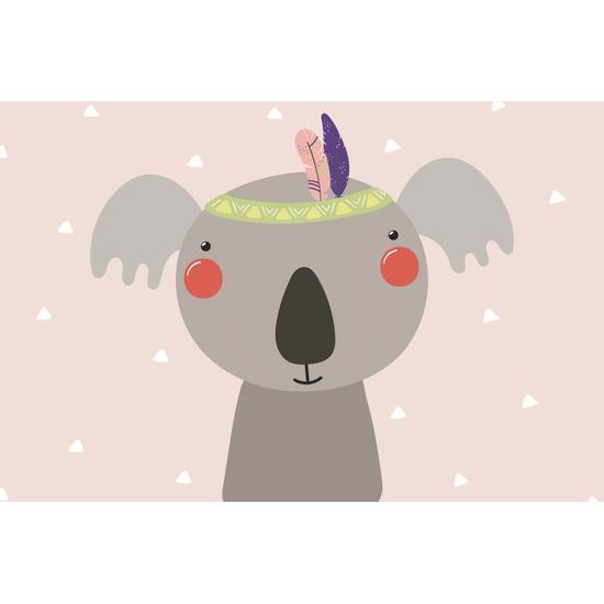 Tapeta roztomilá koala s indiánskymi pierkami