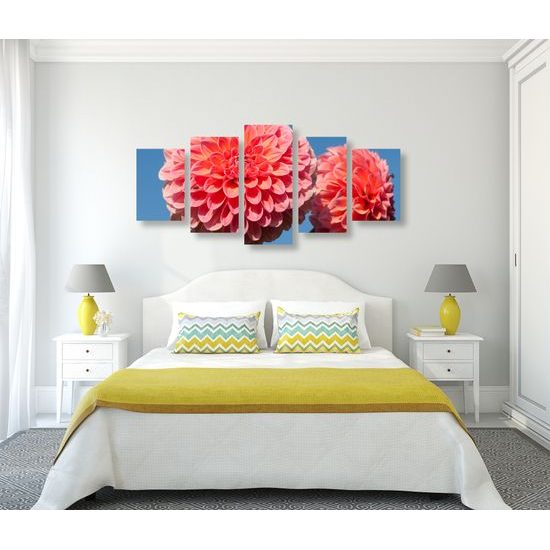 5-dielny obraz romantická ružová dália