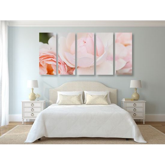 5-dielny obraz pôvabné ruže