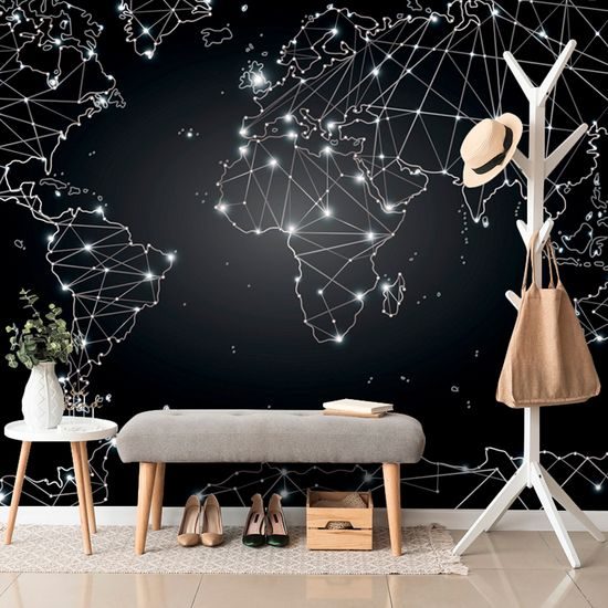 Tapeta mapa sveta tvorená sieťami